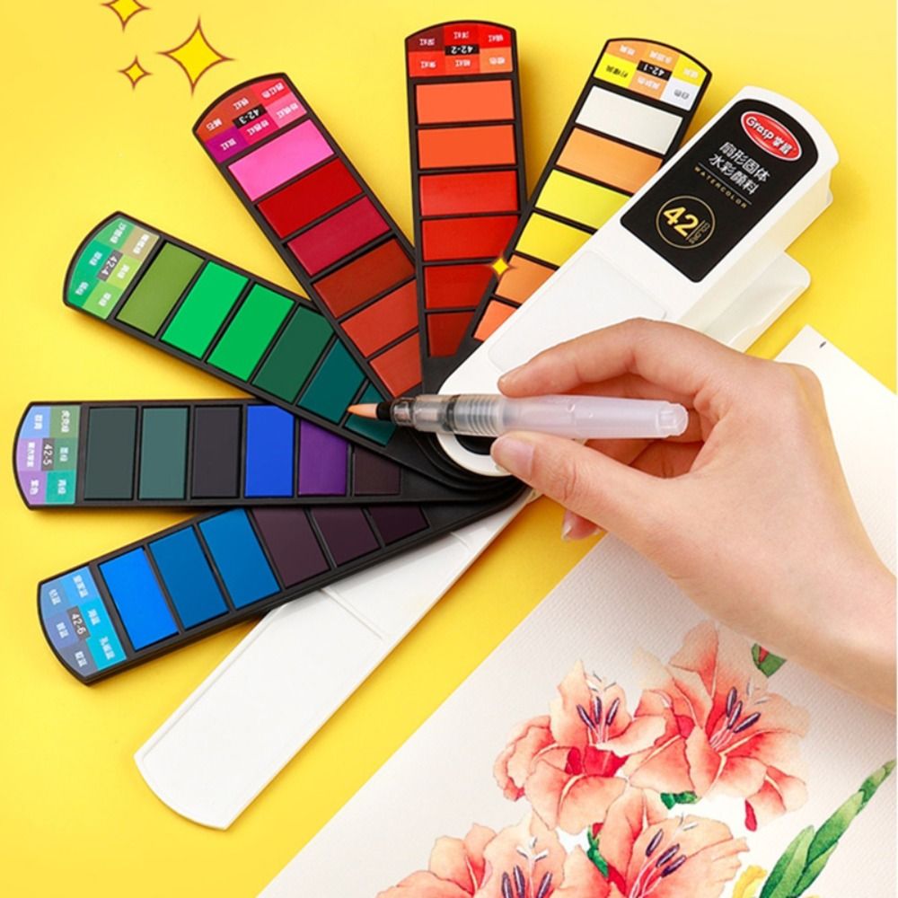 Watercolor Paint Set Solid Pigment - Kit de Peinture Aquarelle Portable Pliable