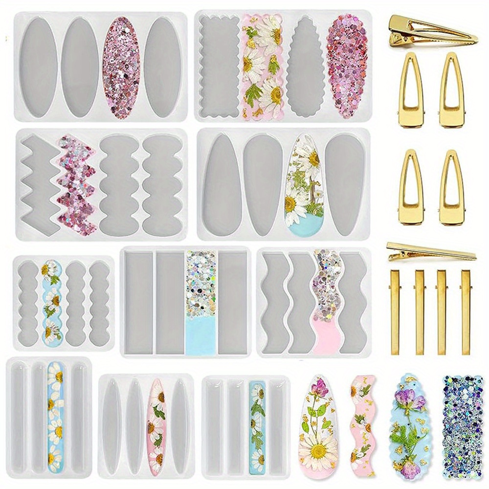 Silicone Epoxy Resin Molds Set - Un ensemble de 10 moules en