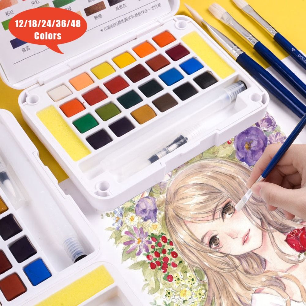 Watercolor Paint Set Solid Pigment - Ensemble de peinture à l'eau professionnel