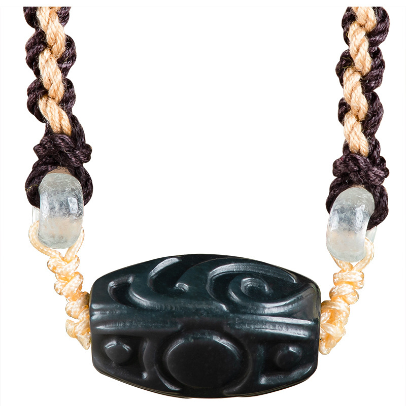 Beading - Collier pendentif en jade Hetian sculpté,