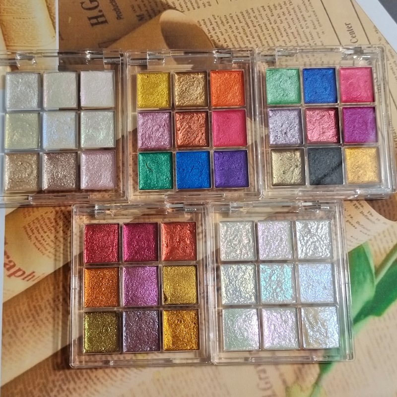 Watercolor Paint Set Solid Pigment - 9 couleurs ongles couleur Pure Pigment