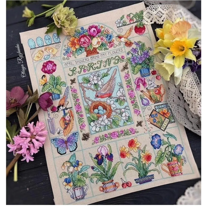 Cross Stitch Stamped Kits Beginners - 【CC2937 Spring Garden】 Kit de point