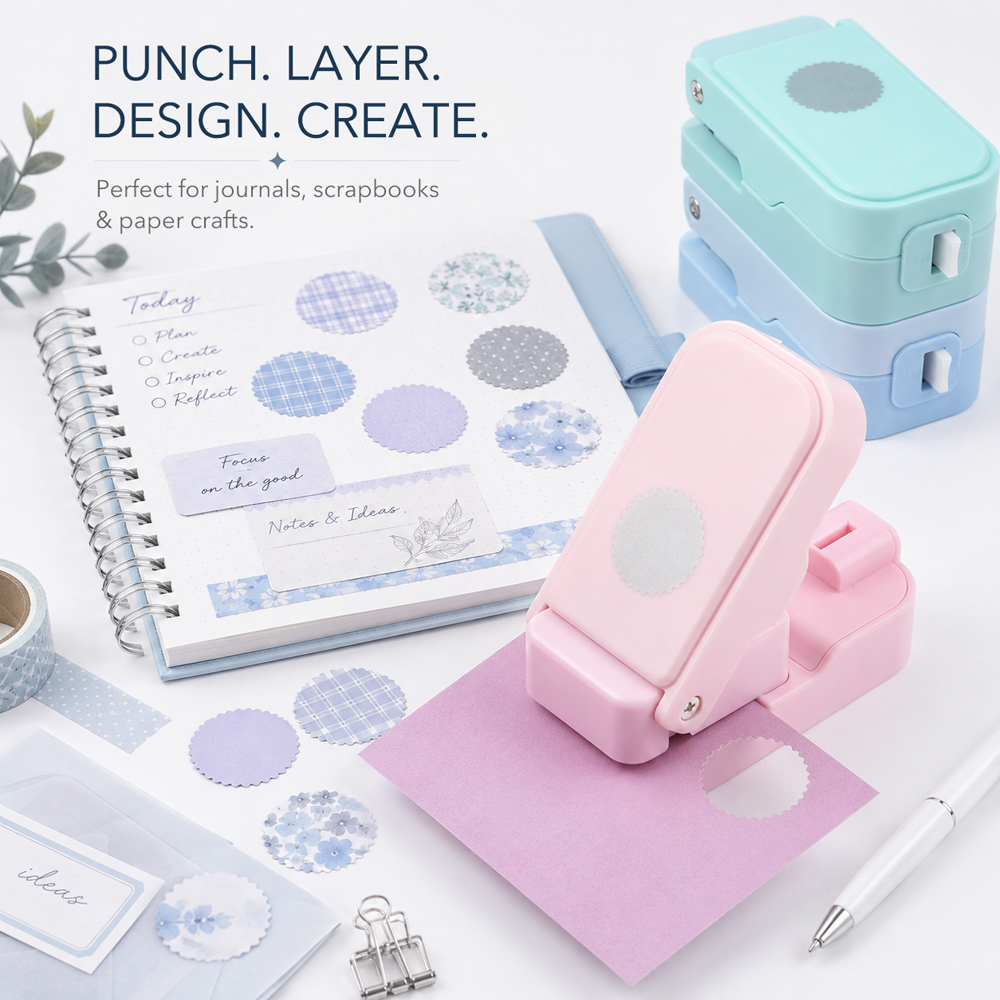 Scrapbooking - Perforateur circulaire à motifs de timbres-poste