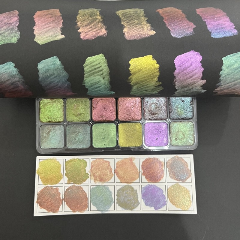 Watercolor Paint Set Solid Pigment - Peinture aquarelle solide caméléon, pigment aquarelle