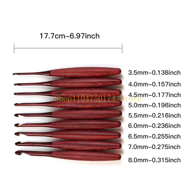 Poignée en bois aluminium, 9 p - Wooden Crochet Hooks Ergonomic Handle avis et prix
