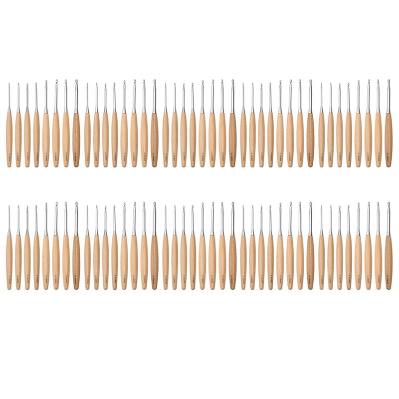 SEWS-80Pcs Crochets à Crochete - Wooden Crochet Hooks Ergonomic Handle avis et prix