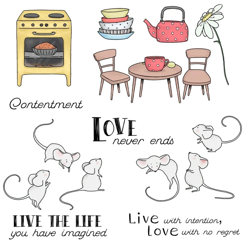 Suncraft Little Mouse & Kitche - Clear Silicone Stamps For Card Making avis et prix