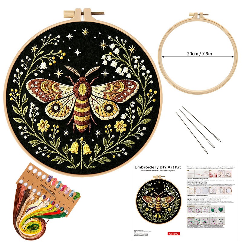 Kit de broderie papillon et fl - Cross Stitch Stamped Kits Beginners avis et prix