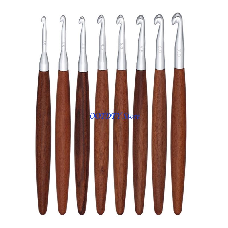 367A 8 pièces poignée en bois  - Wooden Crochet Hooks Ergonomic Handle avis et prix