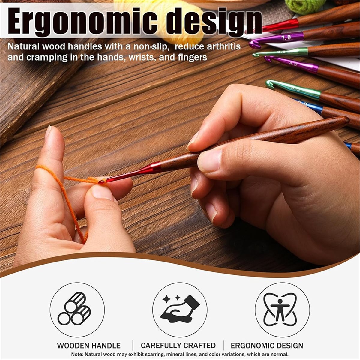Nouvel ensemble de crochets er - Wooden Crochet Hooks Ergonomic Handle avis et prix