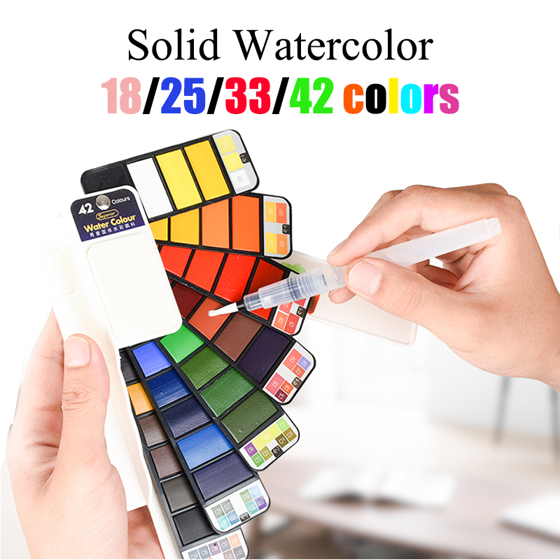 Ensemble d'aquarelle solide 18 - Watercolor Paint Set Solid Pigment avis et prix