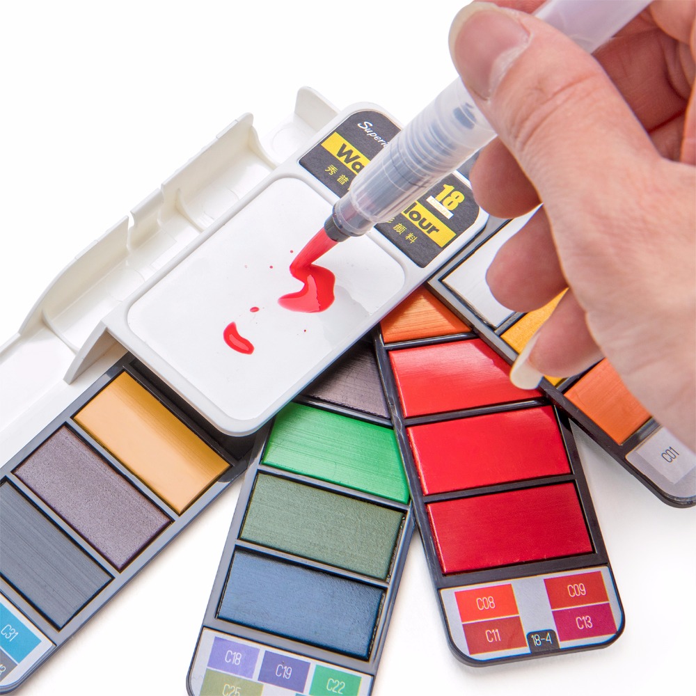 Ensemble d'aquarelle solide 18 - Watercolor Paint Set Solid Pigment avis et prix