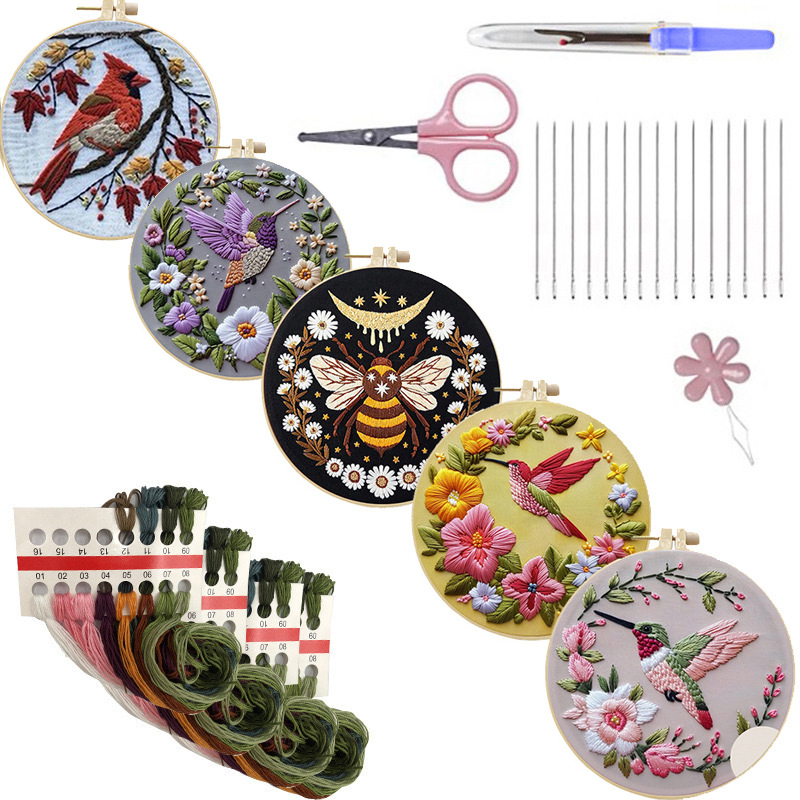 Kit de broderie colibri pour d - Cross Stitch Stamped Kits Beginners avis et prix