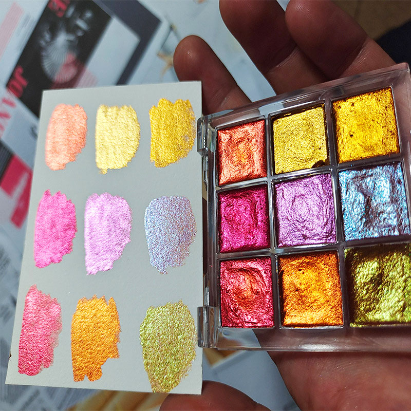 9 couleurs ongles couleur Pure - Watercolor Paint Set Solid Pigment avis et prix