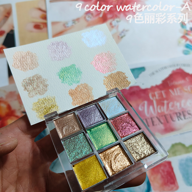 9 couleurs ongles couleur Pure - Watercolor Paint Set Solid Pigment avis et prix