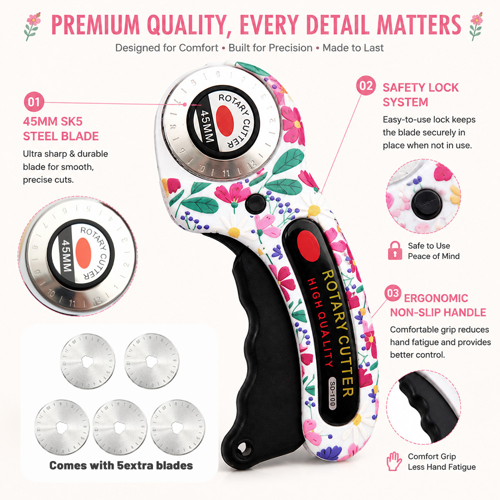 Cutter rotatif 45 mm pour papi - Rotary Cutter For Fabric 45Mm avis et prix