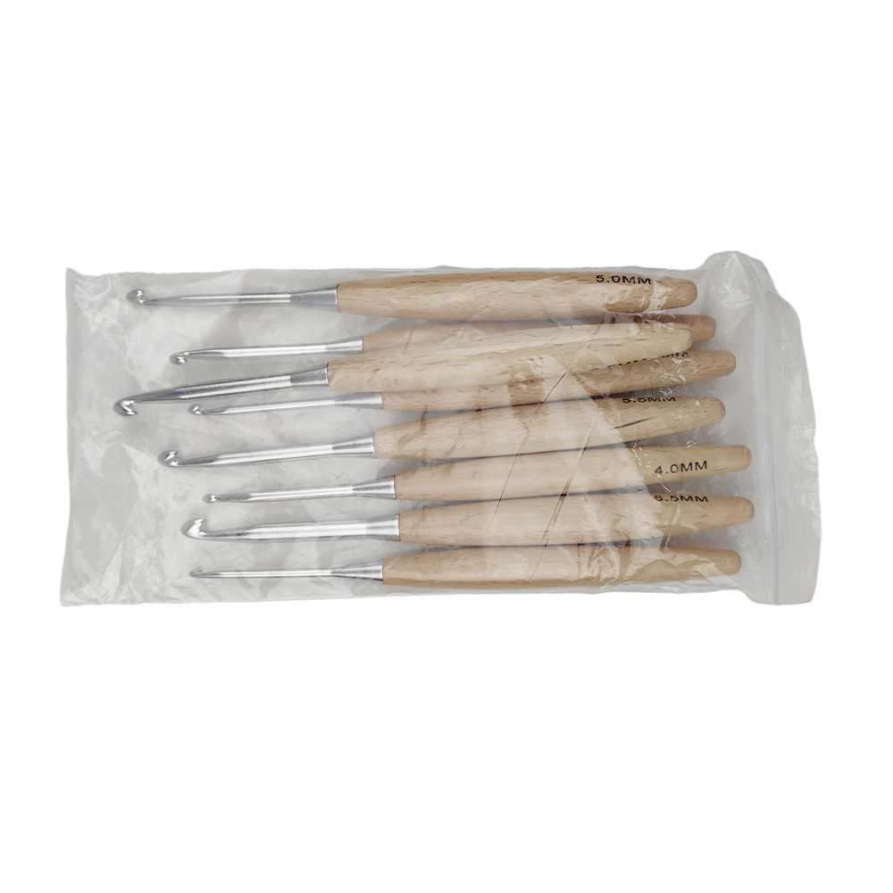 8 pièces crochets en bois 16.5 - Wooden Crochet Hooks Ergonomic Handle avis et prix