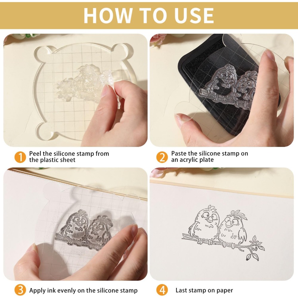 Timbres transparents en Silico - Clear Silicone Stamps For Card Making avis et prix