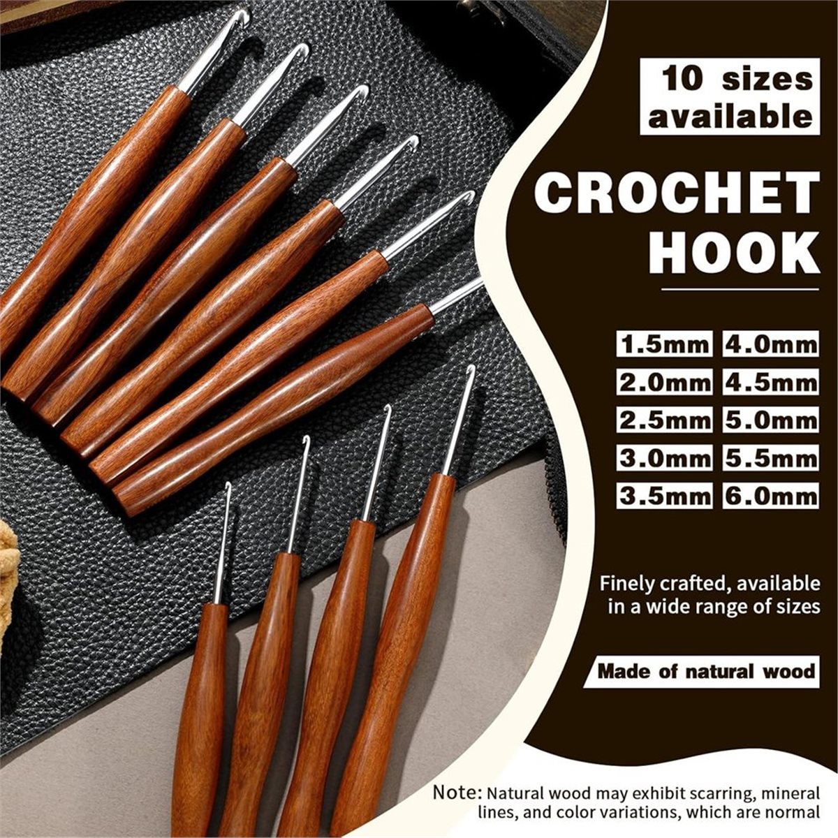 NOCM 5 crochets ergonomiques e - Wooden Crochet Hooks Ergonomic Handle avis et prix