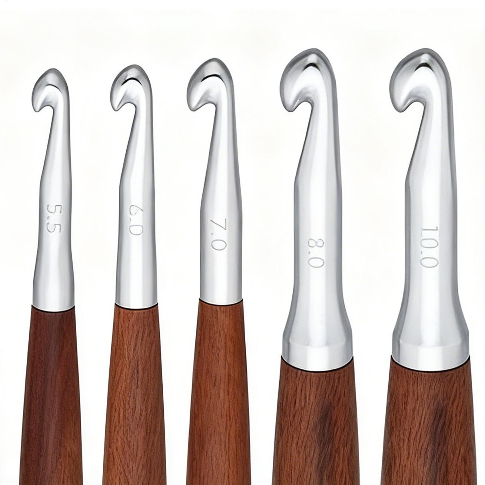 Lot de 8 crochets à crochet de - Wooden Crochet Hooks Ergonomic Handle avis et prix