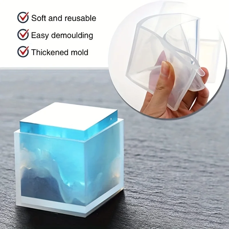 5 pièces moule en résine carré - Silicone Epoxy Resin Molds Set avis et prix