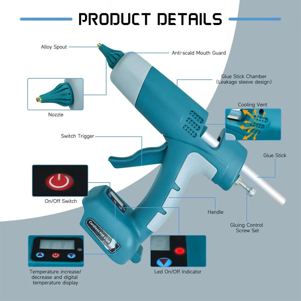 Le plus récent pistolet à coll - Hot Melt Glue Gun Cordless avis et prix
