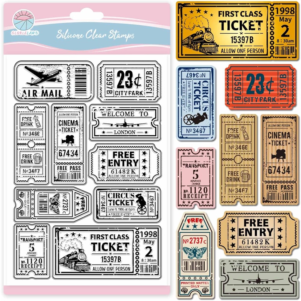 Timbre clair de billet Vintage - Clear Silicone Stamps For Card Making avis et prix