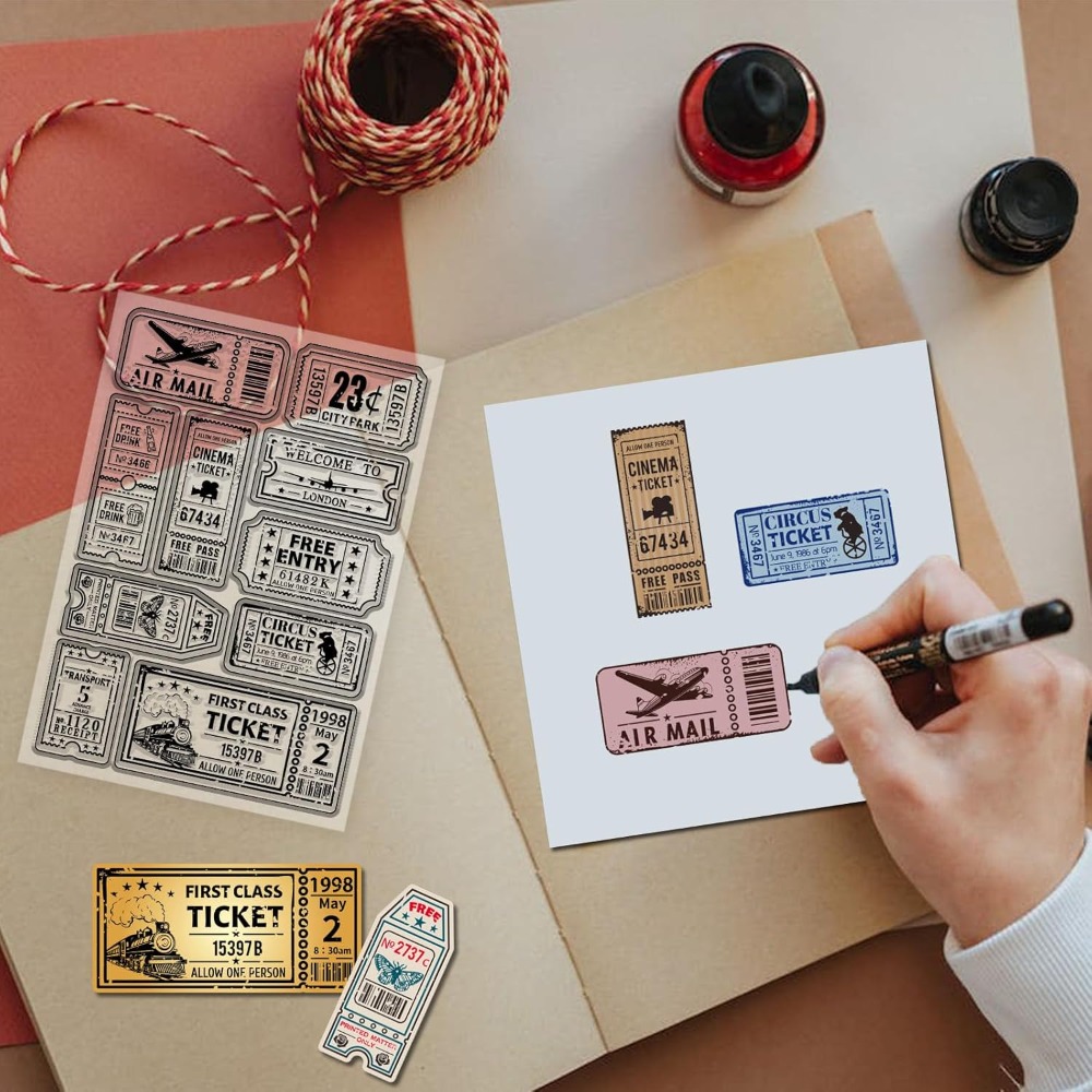 Timbre clair de billet Vintage - Clear Silicone Stamps For Card Making avis et prix