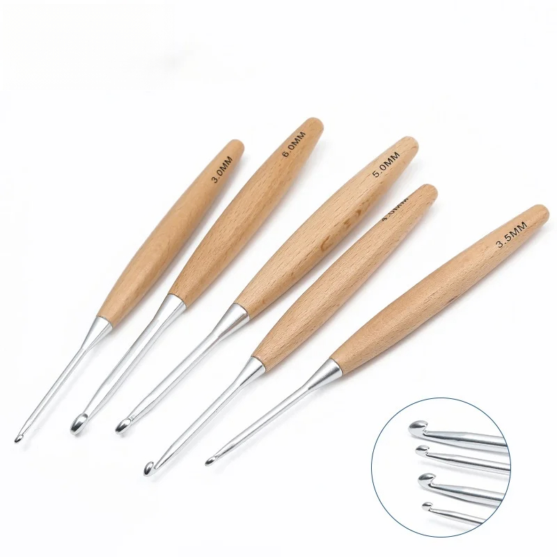1/11 pièces de crochets à manc - Wooden Crochet Hooks Ergonomic Handle avis et prix