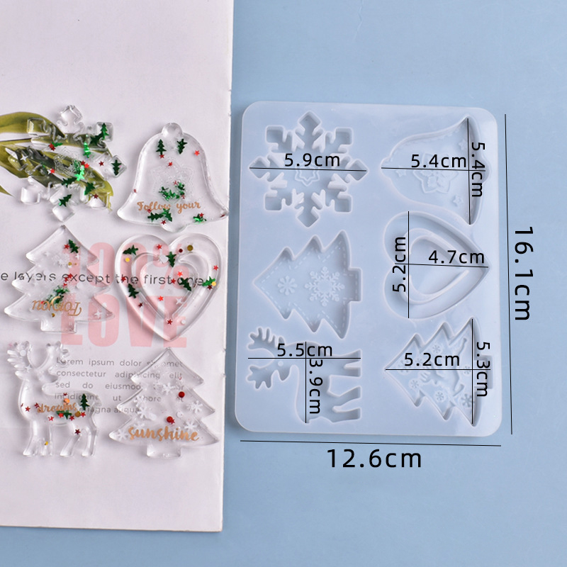 Moule de noël en résine époxy  - Silicone Epoxy Resin Molds Set avis et prix