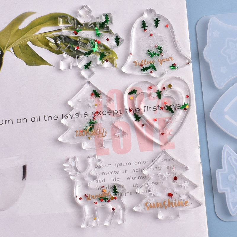 Moule de noël en résine époxy  - Silicone Epoxy Resin Molds Set avis et prix